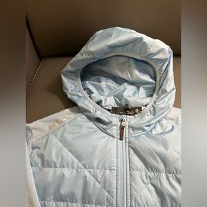 RLX Golf Ralph Lauren Quilted Hybrid Zip-Up Golf  Hoodie Jacket Light Blue $268